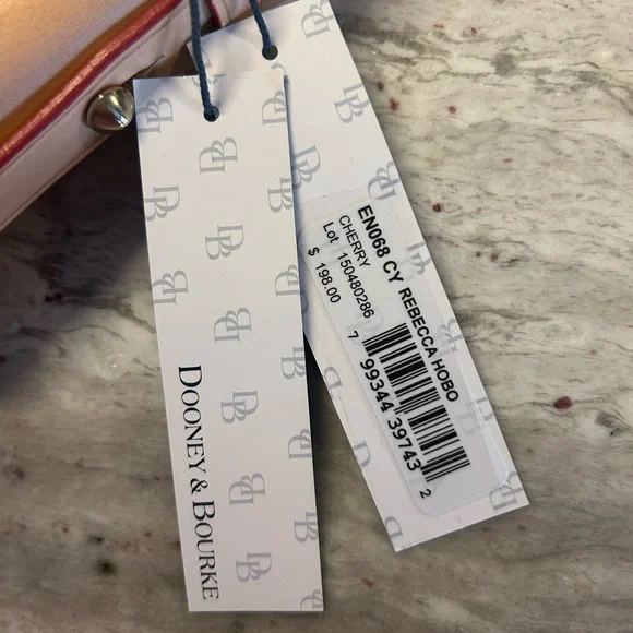 Dooney & Bourke 1975 Rebecca Red & Natural Leather Hobo Bag NWT - Picture 6 of 9